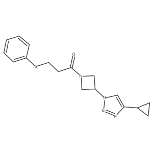 1-(3-(4-cyclopropyl-1H-1,2,3-triazol-1-yl)azetidin-1-yl)-3-(phenylthio)propan-1-one Structure