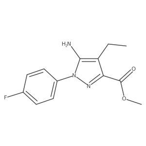 methyl 5-amino-4-ethyl-1-(4-fluorophenyl)-1H-pyrazole-3-carboxylate结构式