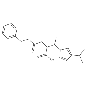 2-{[(benzyloxy)carbonyl]amino}-3-[4-(propan-2-yl)-1H-pyrazol-1-yl]butanoic acid结构式