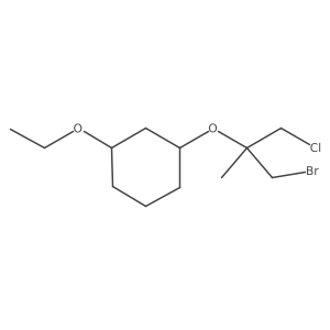 1-[(1-Bromo-3-chloro-2-methylpropan-2-yl)oxy]-3-ethoxycyclohexane结构式