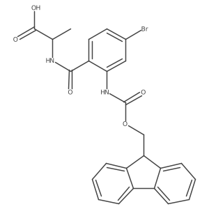 (2R)-2-{[4-bromo-2-({[(9H-fluoren-9-yl)methoxy]carbonyl}amino)phenyl]formamido}propanoic acid结构式