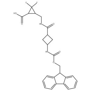 3-({[3-({[(9H-fluoren-9-yl)methoxy]carbonyl}amino)cyclobutyl]formamido}methyl)-2,2-difluorocyclopropane-1-carboxylic acid结构式