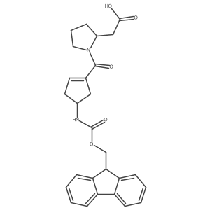 2-[(2S)-1-[4-({[(9H-fluoren-9-yl)methoxy]carbonyl}amino)cyclopent-1-ene-1-carbonyl]pyrrolidin-2-yl]acetic acid结构式