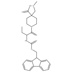 1-[2-({[(9H-fluoren-9-yl)methoxy]carbonyl}amino)butanoyl]-4-(methoxymethyl)piperidine-4-carboxylic acid结构式