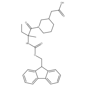 2-{1-[2-({[(9H-fluoren-9-yl)methoxy]carbonyl}amino)-2-methylbutanoyl]piperidin-3-yl}acetic acid Structure