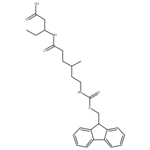 3-[6-({[(9H-fluoren-9-yl)methoxy]carbonyl}amino)-4-methylhexanamido]pentanoic acid结构式