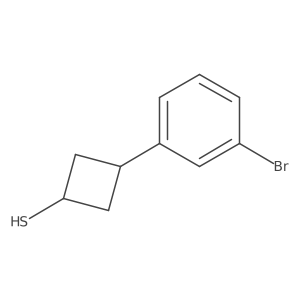 3-(3-Bromophenyl)cyclobutane-1-thiol Structure