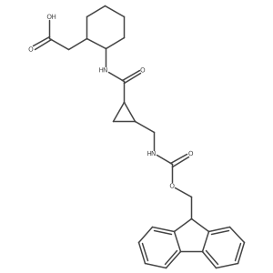 2-(2-{2-[({[(9H-fluoren-9-yl)methoxy]carbonyl}amino)methyl]cyclopropaneamido}cyclohexyl)acetic acid Structure