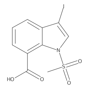 3-iodo-1-methanesulfonyl-1H-indole-7-carboxylic acid Structure