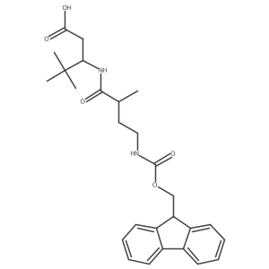 3-[4-({[(9H-fluoren-9-yl)methoxy]carbonyl}amino)-2-methylbutanamido]-4,4-dimethylpentanoic acid Structure