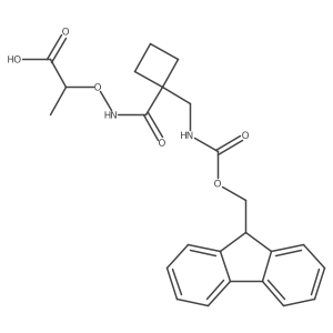 2-[({1-[({[(9H-fluoren-9-yl)methoxy]carbonyl}amino)methyl]cyclobutyl}formamido)oxy]propanoic acid Structure