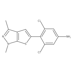 3,5-dichloro-4-{1,3-dimethyl-1H-thieno[2,3-c]pyrazol-5-yl}aniline Structure