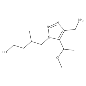 4-[4-(aminomethyl)-5-(1-methoxyethyl)-1H-1,2,3-triazol-1-yl]-3-methylbutan-1-ol结构式