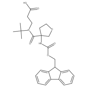 3-{N-tert-butyl-1-[3-({[(9H-fluoren-9-yl)methoxy]carbonyl}amino)oxolan-3-yl]formamido}propanoic acid Structure