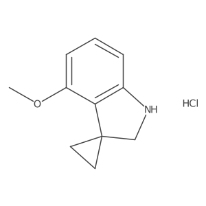 4'-Methoxy-1',2'-dihydrospiro[cyclopropane-1,3'-indole] hydrochloride结构式