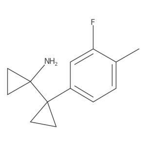 1-[1-(3-Fluoro-4-methylphenyl)cyclopropyl]cyclopropan-1-amine结构式