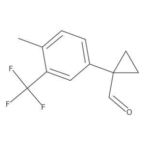 1-[4-Methyl-3-(trifluoromethyl)phenyl]cyclopropane-1-carbaldehyde结构式