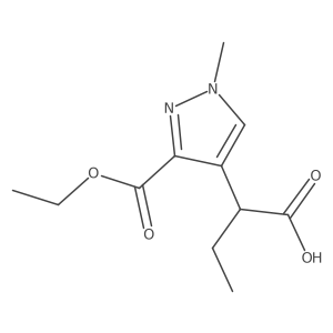 2-[3-(ethoxycarbonyl)-1-methyl-1H-pyrazol-4-yl]butanoic acid结构式