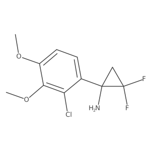 1-(2-Chloro-3,4-dimethoxyphenyl)-2,2-difluorocyclopropan-1-amine Structure