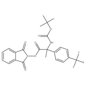 1,3-dioxo-2,3-dihydro-1H-isoindol-2-yl 2-{[(tert-butoxy)carbonyl]amino}-2-[4-(trifluoromethyl)phenyl]propanoate结构式