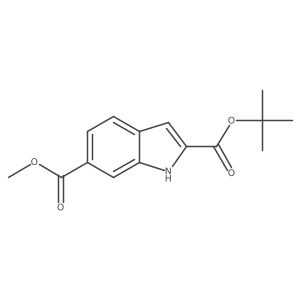 2-(tert-Butyl) 6-methyl 1H-indole-2,6-dicarboxylate结构式