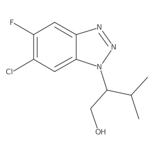 2-(6-chloro-5-fluoro-1H-1,2,3-benzotriazol-1-yl)-3-methylbutan-1-ol结构式