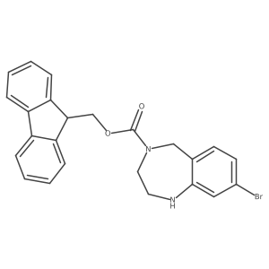 (9H-fluoren-9-yl)methyl 8-bromo-2,3,4,5-tetrahydro-1H-1,4-benzodiazepine-4-carboxylate结构式