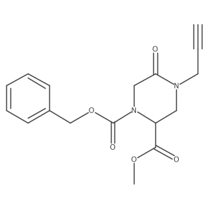 5-Oxo-4-prop-2-ynyl-piperazine-1,2-dicarboxylic acid 1-benzyl ester 2-methyl ester结构式
