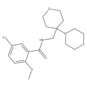 5-chloro-2-methoxy-N-{[4-(thiomorpholin-4-yl)oxan-4-yl]methyl}benzamide Structure