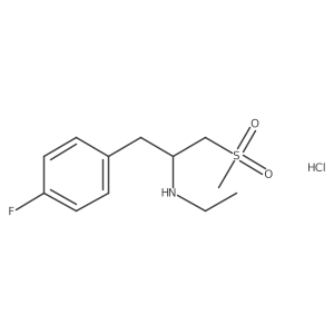 N-Ethyl-1-(4-fluorophenyl)-3-methylsulfonylpropan-2-amine;hydrochloride结构式