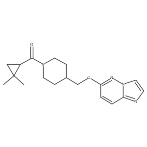1-(2,2-Dimethylcyclopropanecarbonyl)-4-({imidazo[1,2-b]pyridazin-6-yloxy}methyl)piperidine Structure