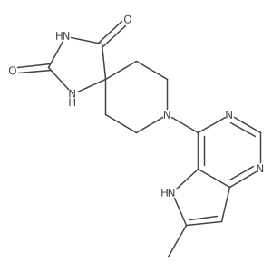 8-{6-methyl-5H-pyrrolo[3,2-d]pyrimidin-4-yl}-1,3,8-triazaspiro[4.5]decane-2,4-dione Structure