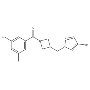 4-bromo-1-{[1-(3-chloro-5-fluorobenzoyl)azetidin-3-yl]methyl}-1H-pyrazole Structure