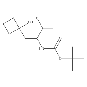 tert-butyl N-[1,1-difluoro-3-(1-hydroxycyclobutyl)propan-2-yl]carbamate结构式