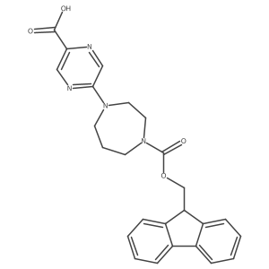 5-(4-{[(9H-fluoren-9-yl)methoxy]carbonyl}-1,4-diazepan-1-yl)pyrazine-2-carboxylic acid结构式