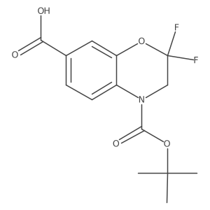 4-[(tert-butoxy)carbonyl]-2,2-difluoro-3,4-dihydro-2H-1,4-benzoxazine-7-carboxylic acid结构式