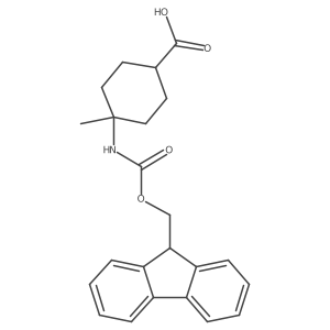 4-({[(9H-fluoren-9-yl)methoxy]carbonyl}amino)-4-methylcyclohexane-1-carboxylic acid结构式