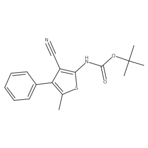 tert-butyl N-(3-cyano-5-methyl-4-phenylthiophen-2-yl)carbamate Structure