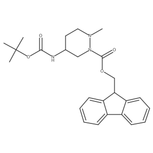 (9H-Fluoren-9-yl)methyl (R)-5-((tert-butoxycarbonyl)amino)-2-methyltetrahydropyridazine-1(2H)-carboxylate Structure