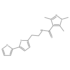 N-{2-[5-(furan-2-yl)thiophen-2-yl]ethyl}-1,3,5-trimethyl-1H-pyrazole-4-carboxamide结构式