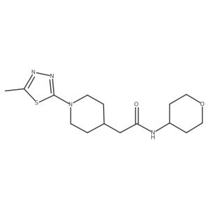2-[1-(5-methyl-1,3,4-thiadiazol-2-yl)piperidin-4-yl]-N-(oxan-4-yl)acetamide结构式