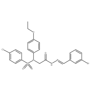 Glycine, N-[(4-chlorophenyl)sulfonyl]-N-(4-ethoxyphenyl)-, [(3-bromophenyl)methylene]hydrazide结构式