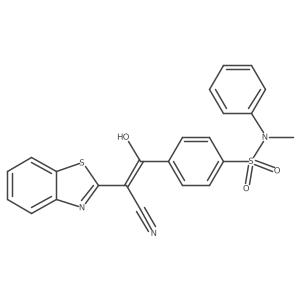(E)-4-(2-(benzo[d]thiazol-2(3H)-ylidene)-2-cyanoacetyl)-N-methyl-N-phenylbenzenesulfonamide结构式