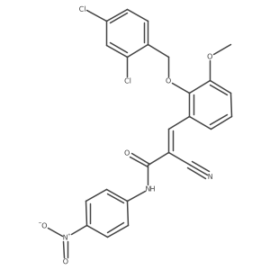 (Z)-2-Cyano-3-[2-[(2,4-dichlorophenyl)methoxy]-3-methoxyphenyl]-N-(4-nitrophenyl)prop-2-enamide Structure