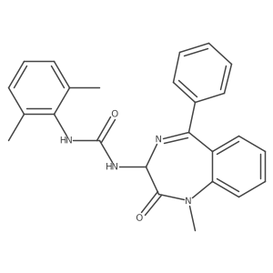 1-(2,6-dimethylphenyl)-3-(1-methyl-2-oxo-5-phenyl-2,3-dihydro-1H-1,4-benzodiazepin-3-yl)urea结构式