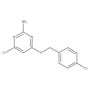 4-Chloro-6-{[(4-chlorophenyl)methyl]sulfanyl}pyrimidin-2-amine Structure