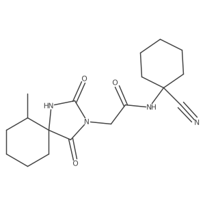 N-(1-cyanocyclohexyl)-2-{6-methyl-2,4-dioxo-1,3-diazaspiro[4.5]decan-3-yl}acetamide Structure