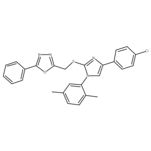 2-({[4-(4-chlorophenyl)-1-(2,5-dimethylphenyl)-1H-imidazol-2-yl]sulfanyl}methyl)-5-phenyl-1,3,4-oxadiazole Structure