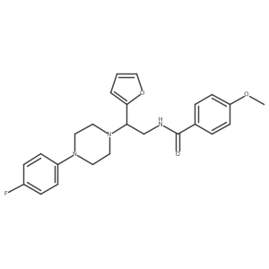 N-(2-(4-(4-fluorophenyl)piperazin-1-yl)-2-(furan-2-yl)ethyl)-4-methoxybenzamide Structure