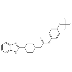 2-(4-(1H-benzo[d]imidazol-2-yl)piperidin-1-yl)-N-(4-(trifluoromethoxy)phenyl)acetamide结构式